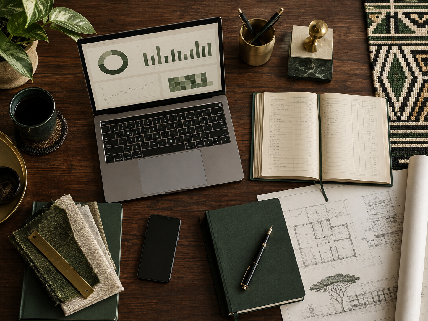 A connected workspace of business tools, plans and financial records